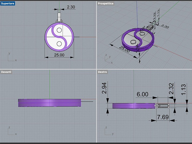 Dall ascolto del cliente alla progettazione 3D del ciondolo